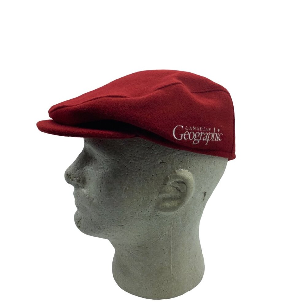 Canadian Geographic Red Wool Blend‎ Cap Canada Maple Leaf Embroidery Adult Large